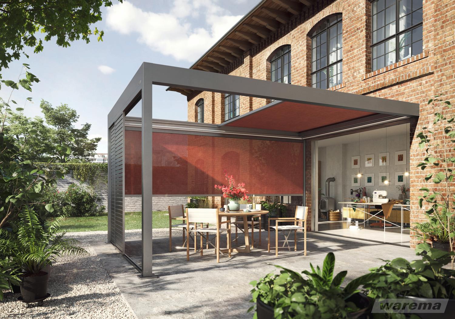 Terrassendach als Freigestell im Garten