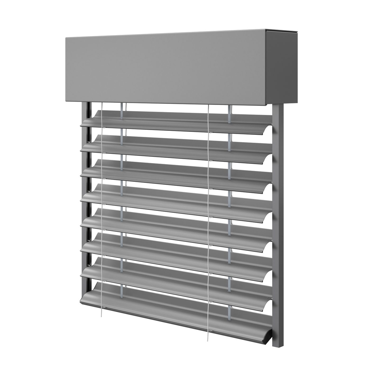 Raffstore S90 mit geöffneten Lamellen, technische Darstellung