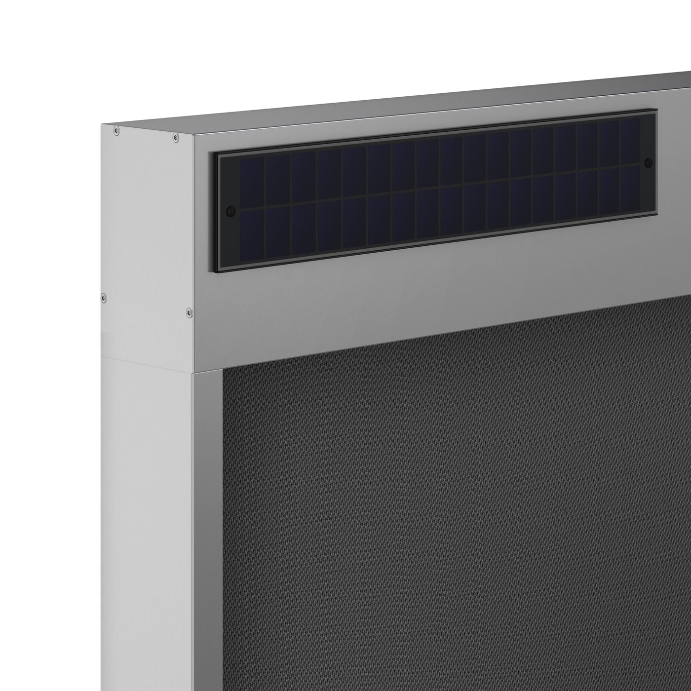 Detail des Solarantriebs am Textilscreen ZIP110, technische Darstellung