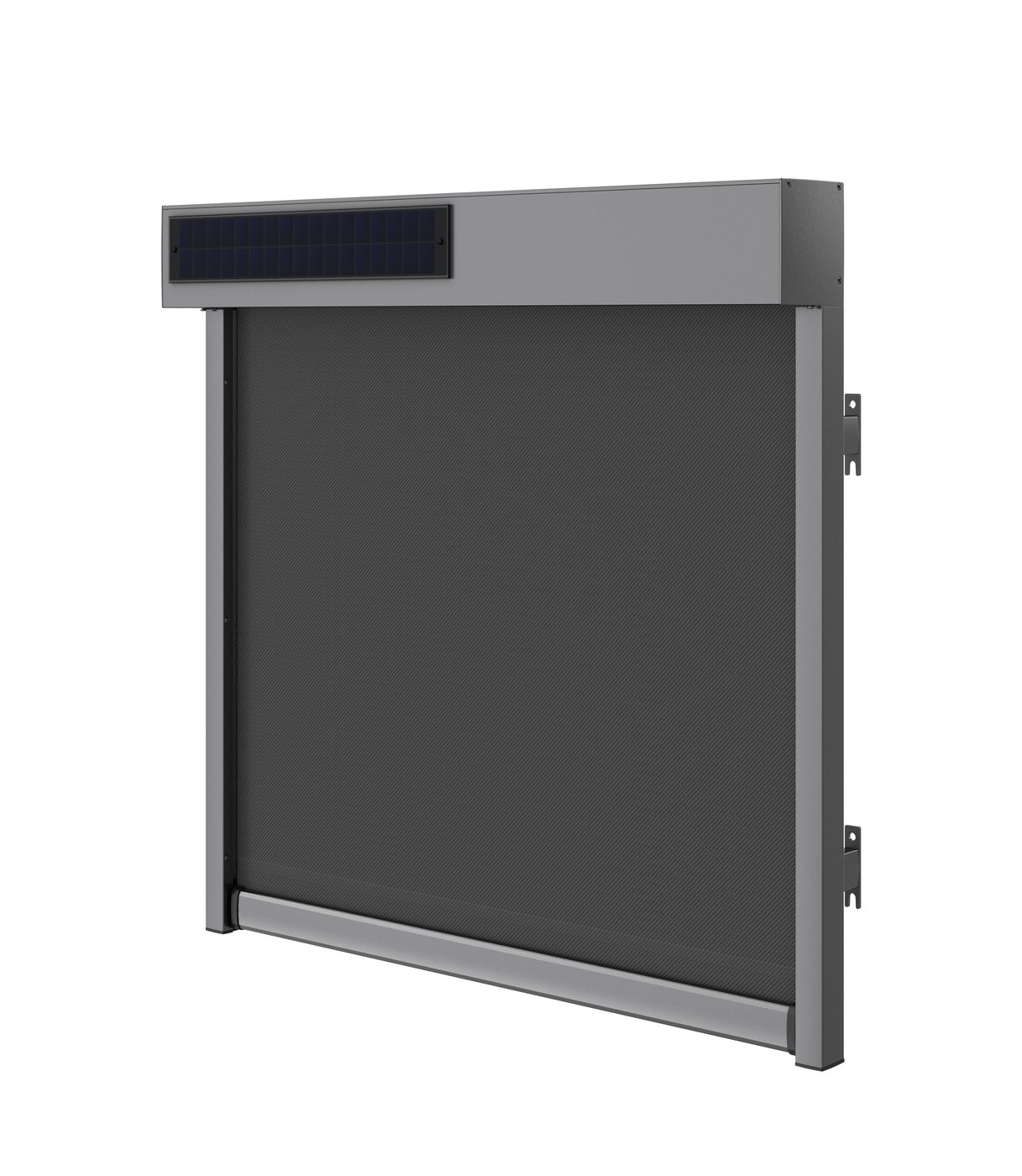 Textilscreen ZIP135 mit Solarantrieb von innen, technische Darstellung