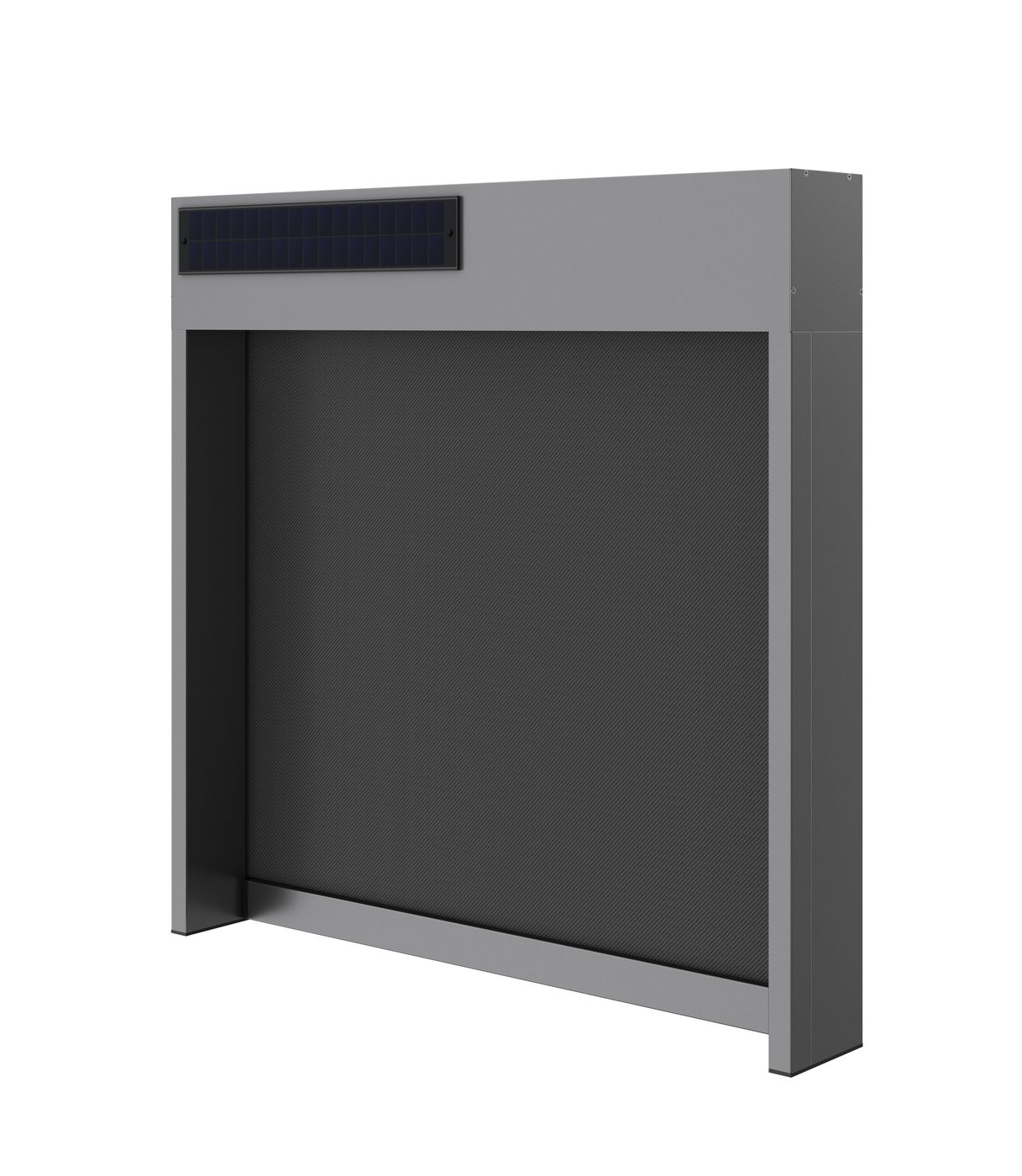 Textilscreen ZIP150 mit Solarantrieb von innen, technische Darstellung