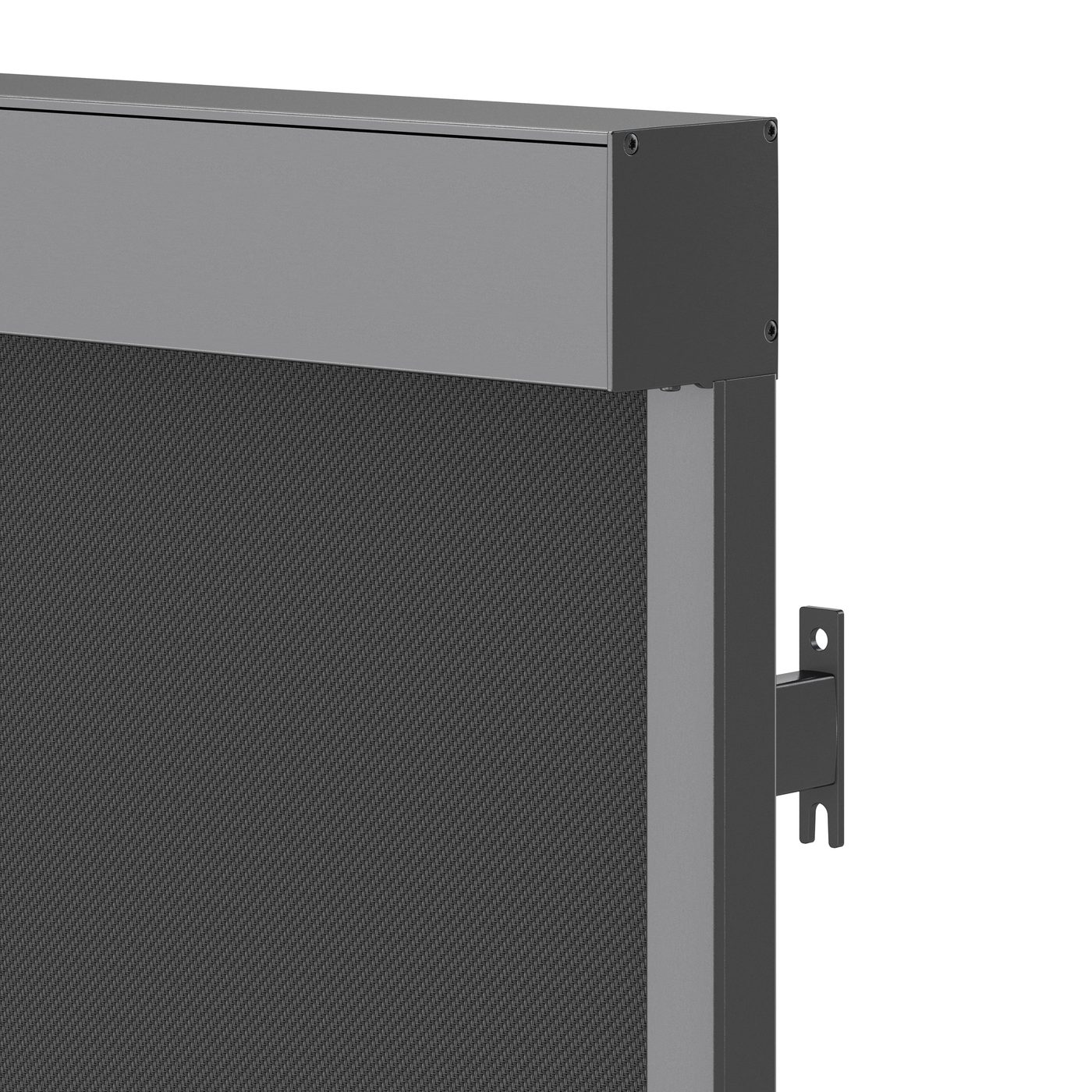 Detail des eckigen Kastens am Textilscreen ZIP100, technische Darstellung